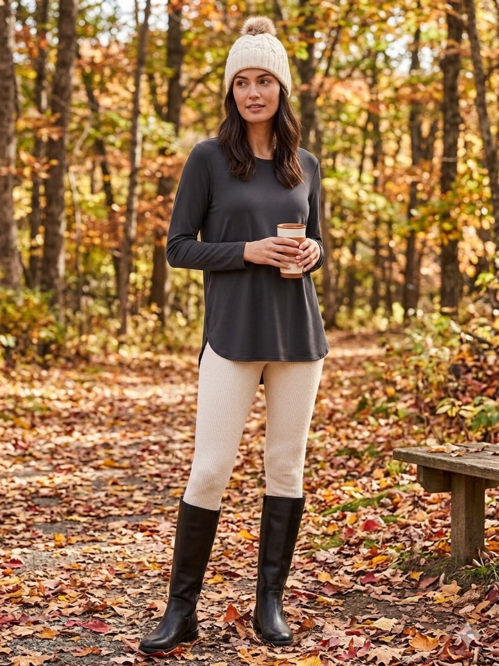 J. Jill Black Long-Sleeve Crewneck Top